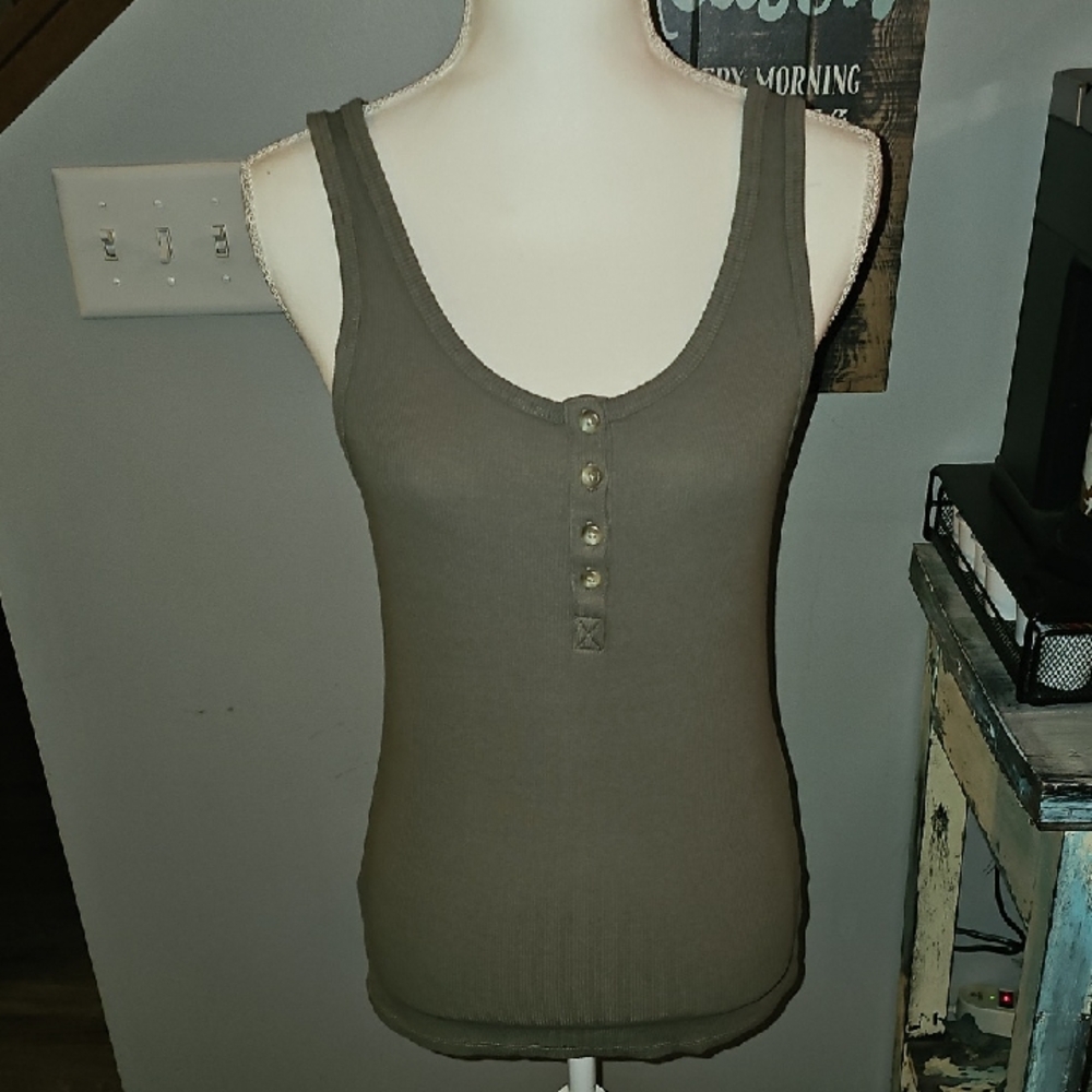 American Eagle green ribbed Women's Tank Top. Sz large